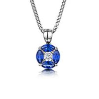 Marquise cut Sapphire and Diamond pendant