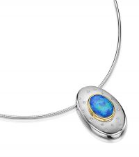 Black Opal and Diamond pendant