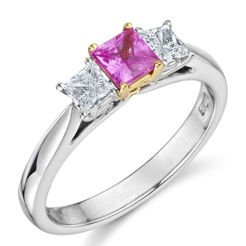 Pink Sapphire and diamond ring